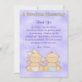 Invitation Baby shower Twins Boy Girl (Devant)