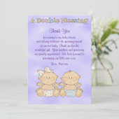 Invitation Baby shower Twins Boy Girl (Debout devant)