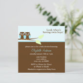 Invitation Baby shower Twins de Blue Owens (Debout devant)