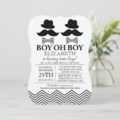 Invitation Baby shower TWINS de Little Man Mustache (Debout devant)
