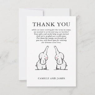 Invitation Baby shower Twins Elephants