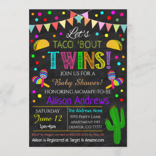 Invitation Baby shower Twins Fiesta