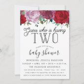 Invitation Baby shower Twins Fleuris tendance (Devant)