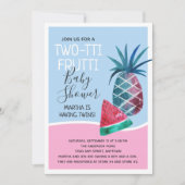 Invitation Baby shower Twins Frutti à deux tti (Devant)