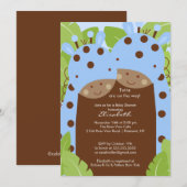 Invitation Baby shower Twins Giraffe Twin Boys (Devant / Derrière)