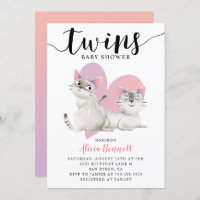 Baby shower Twins Kitten Kitty Cats