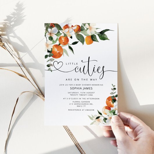 Invitation baby shower Twins Little Cuties