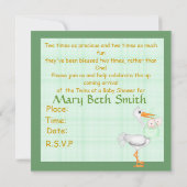 INVITATION BABY SHOWER TWINS NEUTRE (Dos)