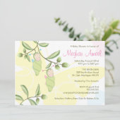 Invitation Baby shower Twins - Papillons (Debout devant)