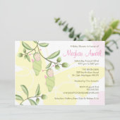 Invitation Baby shower Twins - Papillons (Debout devant)