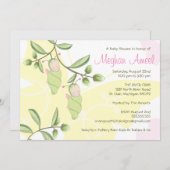 Invitation Baby shower Twins - Papillons (Devant / Derrière)