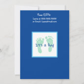 Invitation Baby shower Ultrasound pour bébé vert et bleu (Dos)