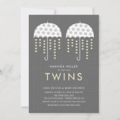 Invitation Baby shower Umbrella TWINS (Devant)