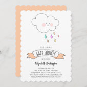 invitation baby shower. Un invitation drôle. Cloud (Devant / Derrière)