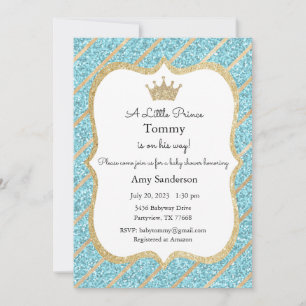 Invitation baby shower, Un petit prince sur le che