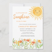 Invitation Baby Shower Un Petit Rayon De Soleil (Devant)