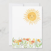 Invitation Baby Shower Un Petit Rayon De Soleil (Dos)