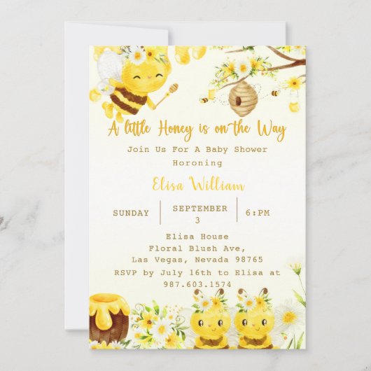 Invitation Baby shower Un Peu En Chemin (Devant)