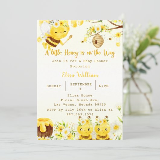 Invitation Baby shower Un Peu En Chemin (Debout devant)