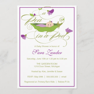Invitation Baby shower - Un pois dans un morceau