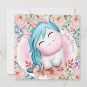 Invitation Baby shower Unicorn (Devant)