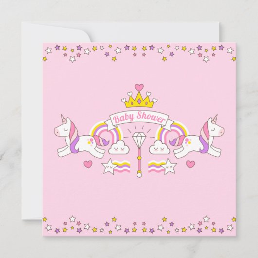 Invitation Baby shower Unicorn (Devant)