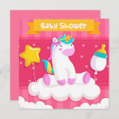 Invitation Baby shower Unicorn (Devant / Derrière)