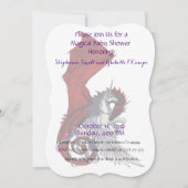 Invitation Baby shower Unicorn Dragon rouge (Devant)
