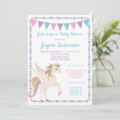 Invitation Baby shower Unicorn Neutre hommes (Debout devant)