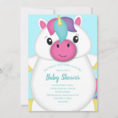 Invitation Baby shower Unicorn Turquoise (Devant)