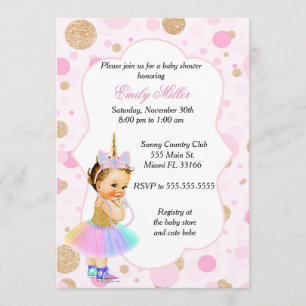 Invitation Baby shower Unicorn Vintage 1