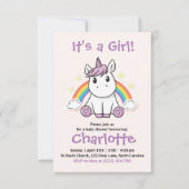 Invitation Baby shower Unicorne (Devant)