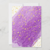 Invitation Baby shower Unicorne d'or violet (Dos)