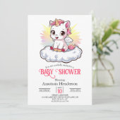 Invitation Baby shower Unicorne Pastel Adorable (Debout devant)