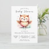 Invitation Baby shower unique de la Chouette de Boho (Debout devant)