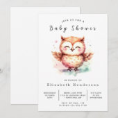 Invitation Baby shower unique de la Chouette de Boho (Devant / Derrière)