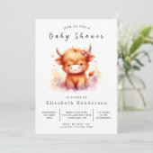 Invitation Baby shower unique Enchanted de vache à grange (Debout devant)