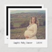 Invitation Baby shower unique Retro Instant Photo Couples (Devant / Derrière)