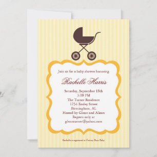 Invitation Baby shower Unisex avec poussette