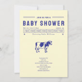 Invitation Baby Shower Vache à Beurre (Devant)