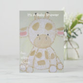 Invitation Baby shower - Vache de bébé (Debout devant)