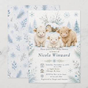 Invitation Baby Shower Vache des Highlands