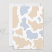 Invitation Baby Shower Vache Highland Bow Bleu Bohème (Dos)