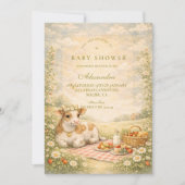 Invitation Baby Shower Vache Highland Rustique (Devant)