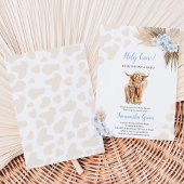 Invitation Baby Shower Vache Sacrée Bleue