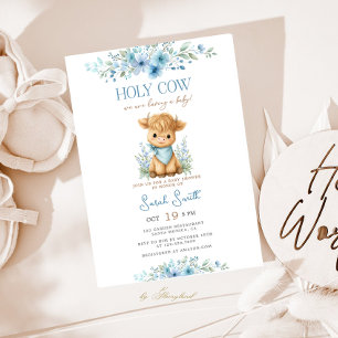 Invitation Baby Shower Vache Sacrée Garçon
