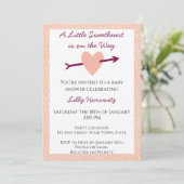 Invitation Baby shower Valentine (Debout devant)