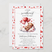 Invitation Baby shower Valentine Bear (Devant)