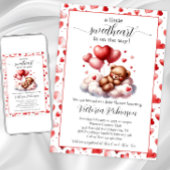 Invitation Baby shower Valentine Bear