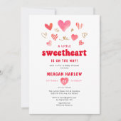 Invitation Baby shower Valentine Little Sweetheart (Devant)